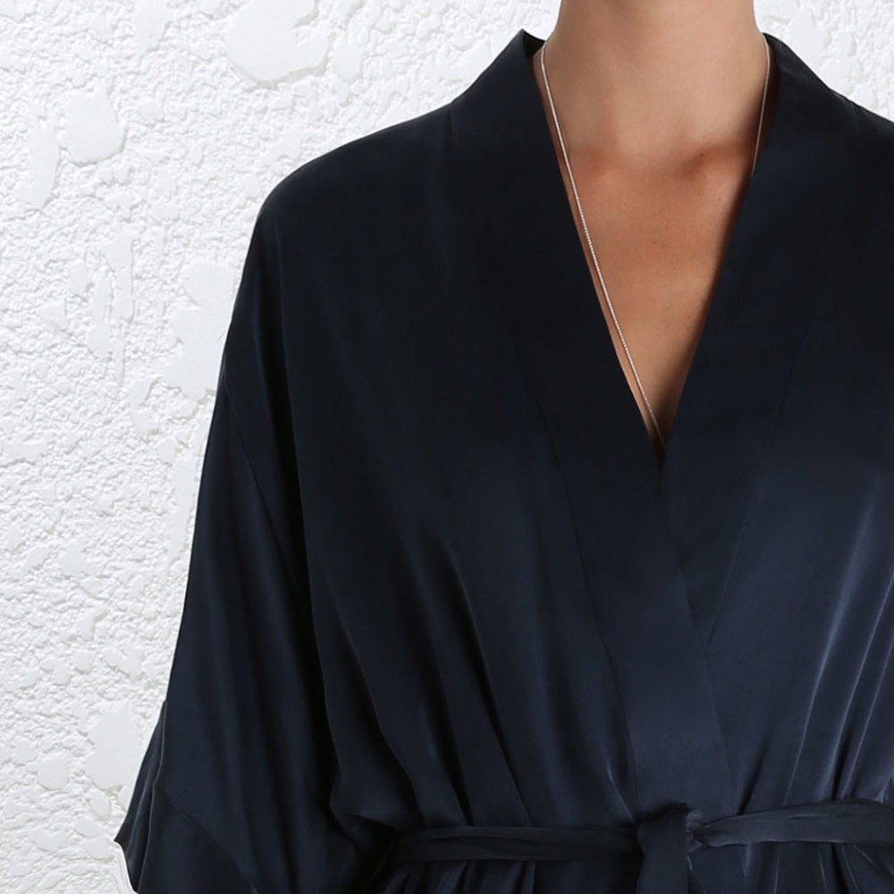 NWT Zimmermann Empire Sueded Robe Top-Black - Picture 5 of 7